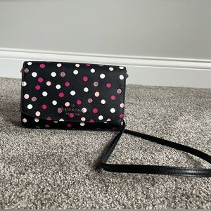 Authentic Kate Spade Stacy Glimmer Dot printed Small Flap Crossbody